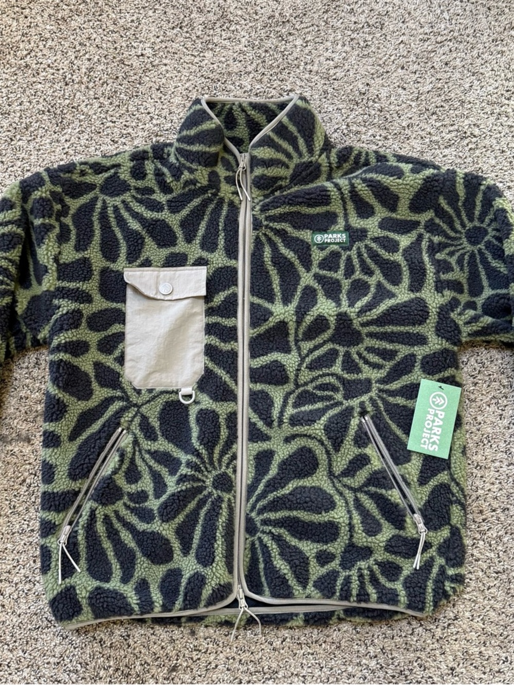 NWT Large Parks Project Wildflowers Sherpa Zip Jacket (discontinued) RARE
